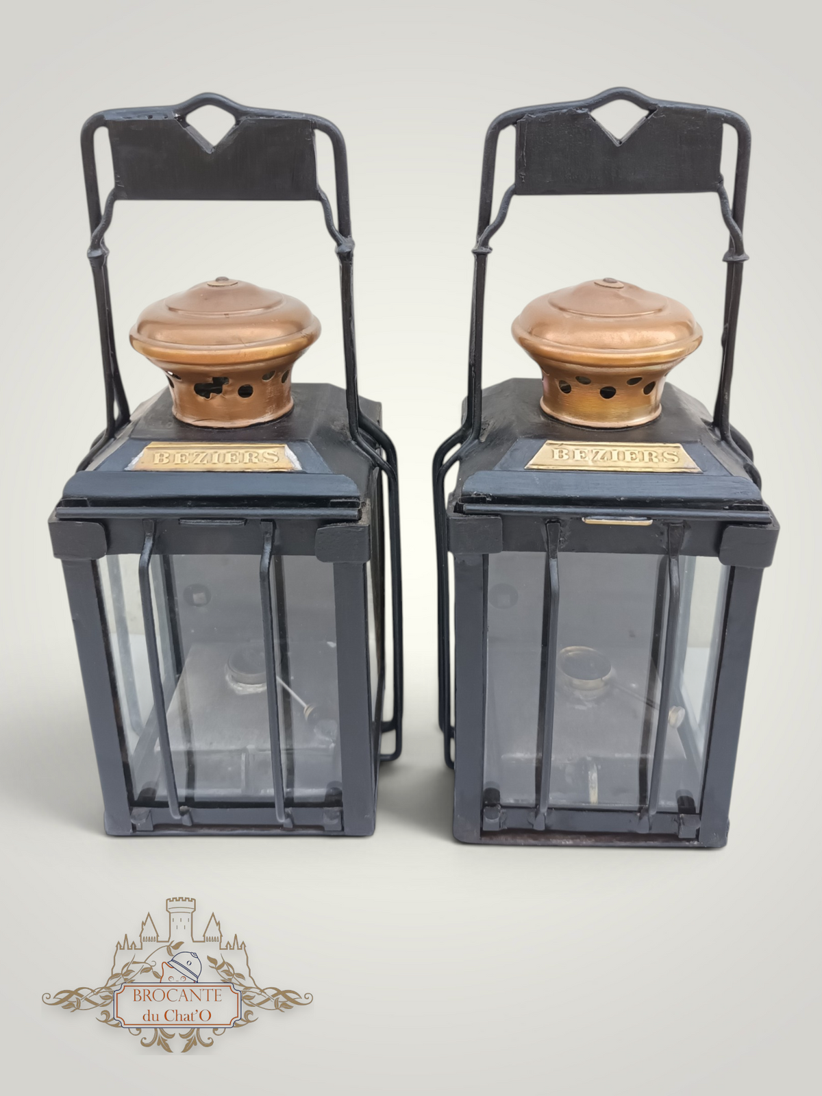 Pre-1900 - Paire de lanternes pour wagon militaire 1886F