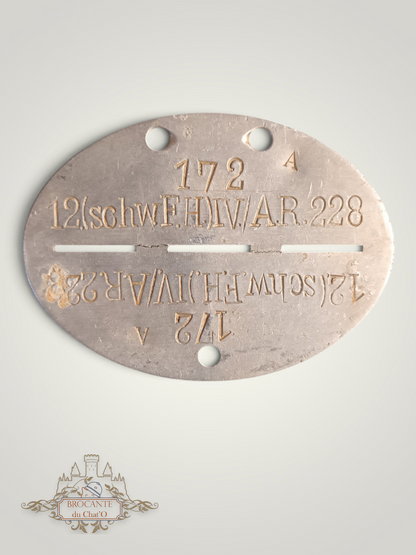 Allemagne 1939-45 - Plaque d'identité artillerie